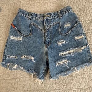 Vintage Denim High Waisted Landman Shorts